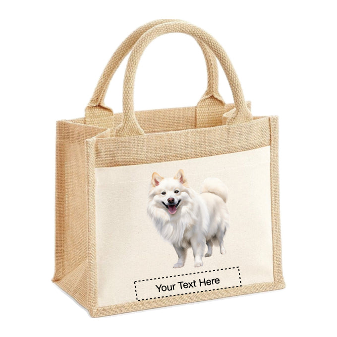 Jute Tote Bags - With 5 different images of American Eskimo dogs