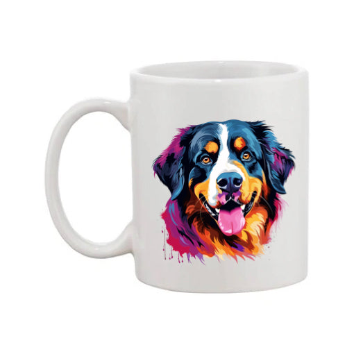 Mug - 11oz - Bernese Mountain Dog in vibrant watercolours 5