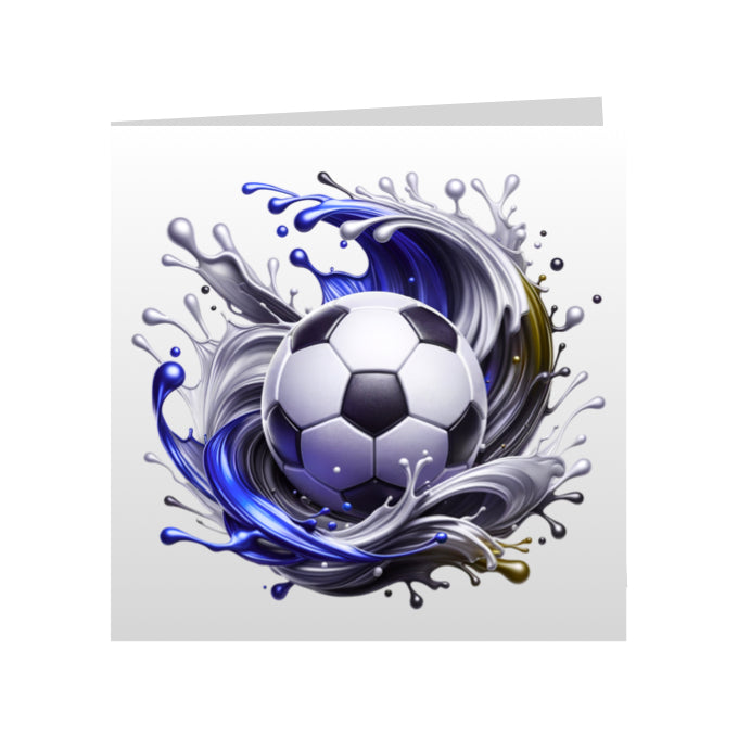 Square Greeting Cards - Sport - Paint Splashed Footballs