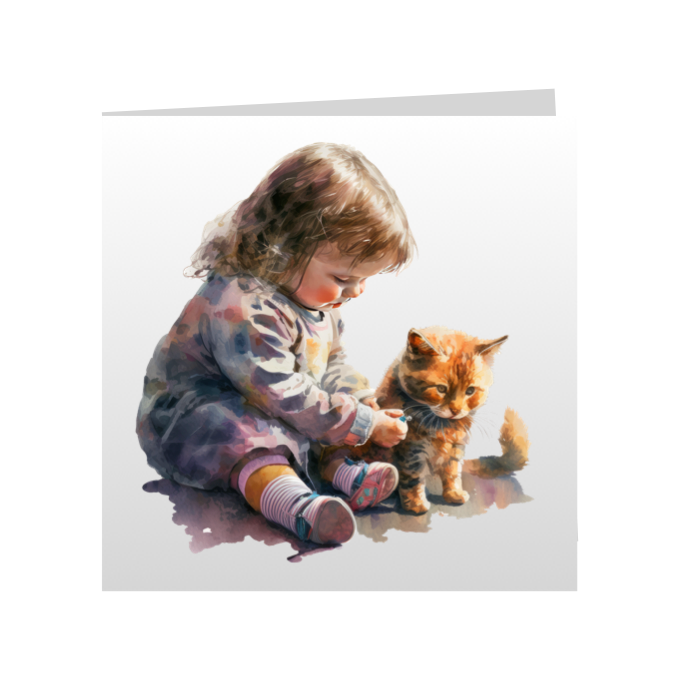 Square Greeting Cards - Cute Kittens