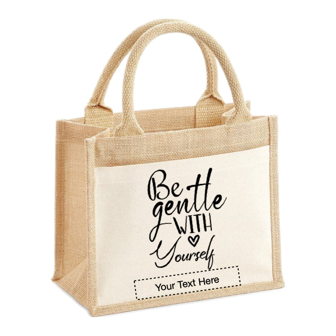 Jute Tote Bags - Mental Health Sayings