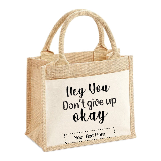 Jute Tote Bags - Mental Health Sayings