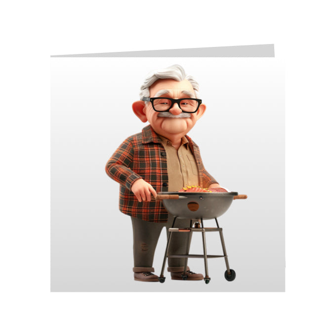 Square Greeting Cards - OAP's with Food & Drink