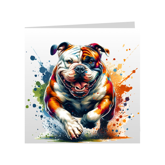 Square Greeting Cards with paint splashed dog breeds