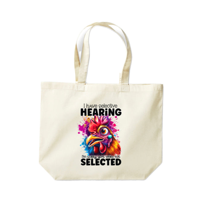 Cotton Tote Bags 18ltr- Sarcastic Quotes with Chickens