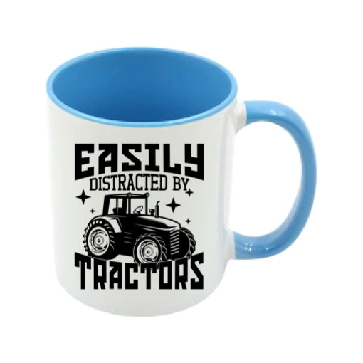 Mug - 11oz - Farmers Saying - 'Easily distracted by tractors' 1a