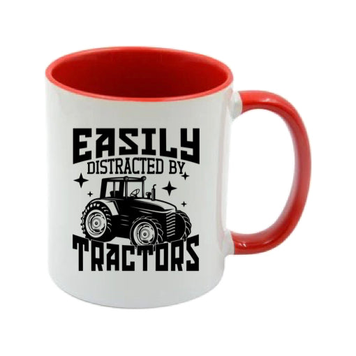 Mug - 11oz - Farmers Saying - 'Easily distracted by tractors' 1a