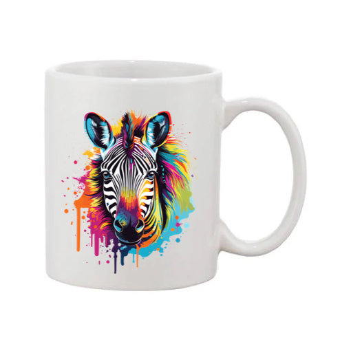 Mug - 11oz - Zebra in vibrant watercolours 1