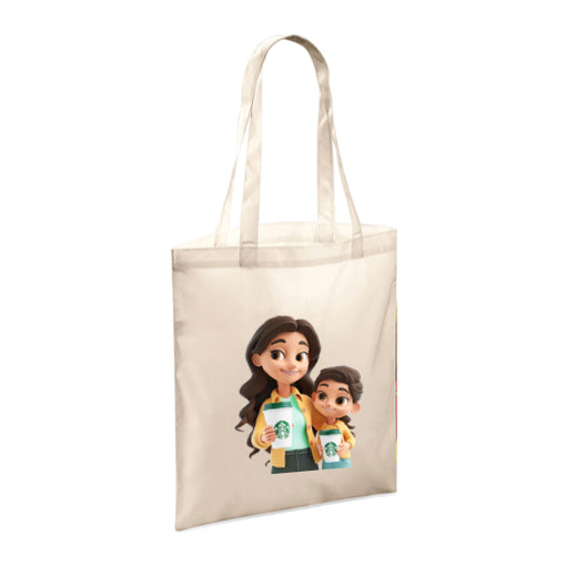 Polyester Tote Bags 10ltr - Woman & Child with Food & Drink