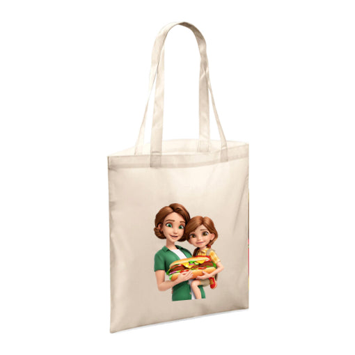 Polyester Tote Bags 10ltr - Woman & Child with Food & Drink