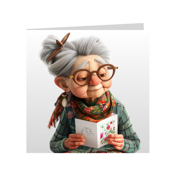 Square Greeting Cards - OAP Birthday