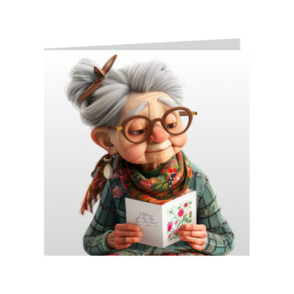 Square Greeting Cards - OAP Birthday