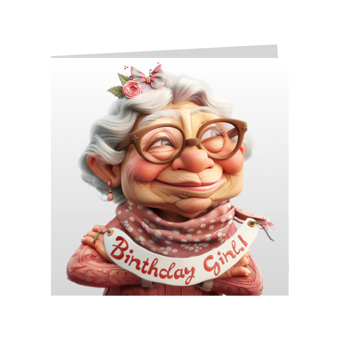 Square Greeting Cards - OAP Birthday