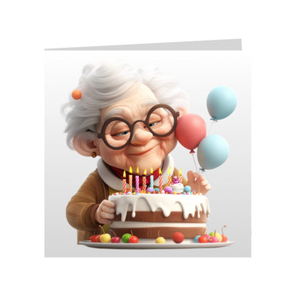 Square Greeting Cards - OAP Birthday