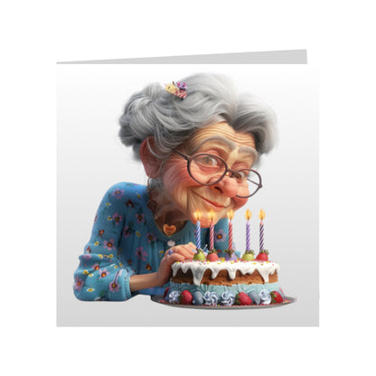 Square Greeting Cards - OAP Birthday