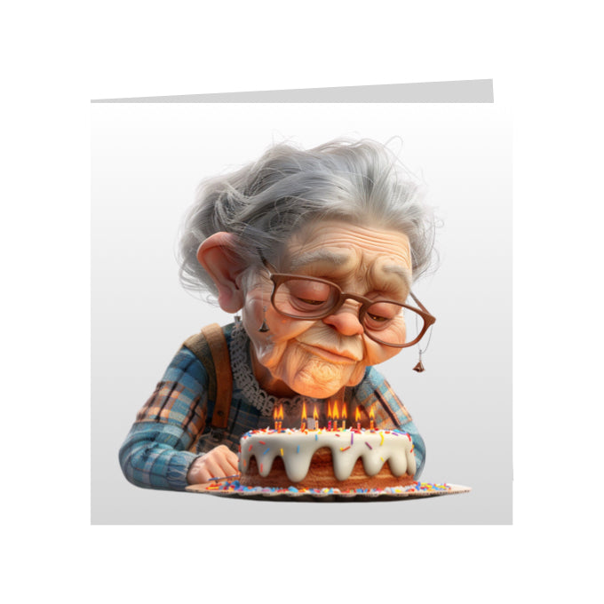 Square Greeting Cards - OAP Birthday