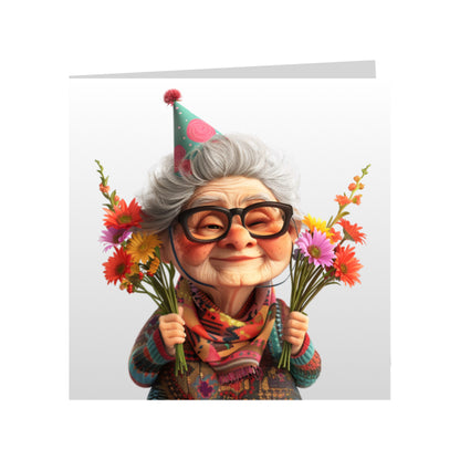 Square Greeting Cards - OAP Birthday