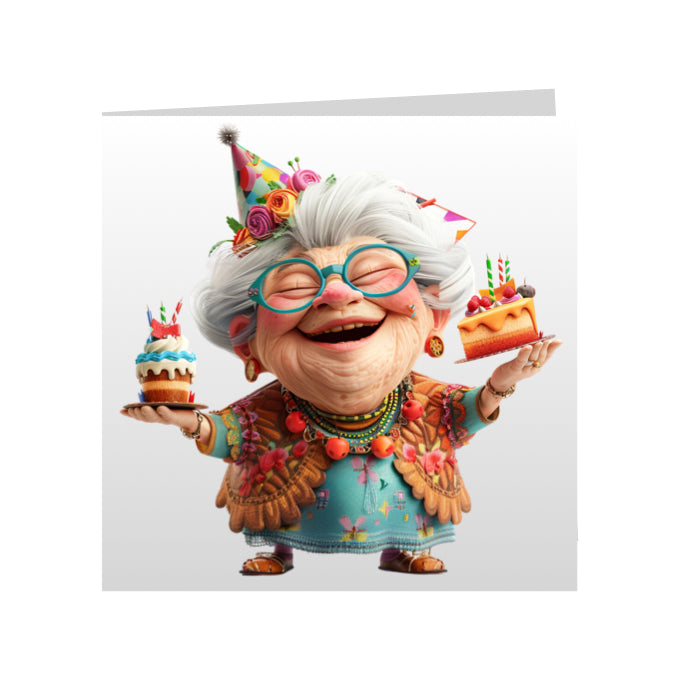 Square Greeting Cards - OAP Birthday