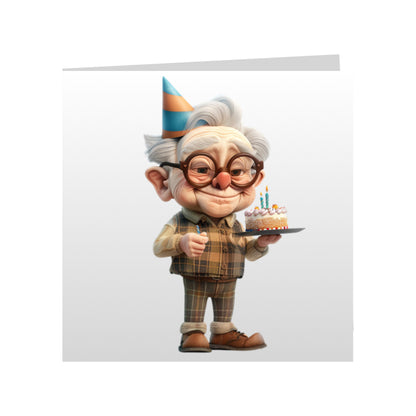 Square Greeting Cards - OAP Birthday