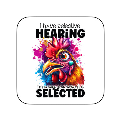 Coasters of Sarcastic Quotes with Chickens
