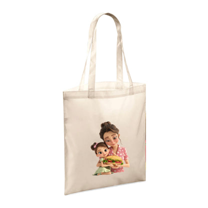 Polyester Tote Bags 10ltr - Woman & Child with Food & Drink