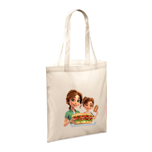 Polyester Tote Bags 10ltr - Woman & Child with Food & Drink