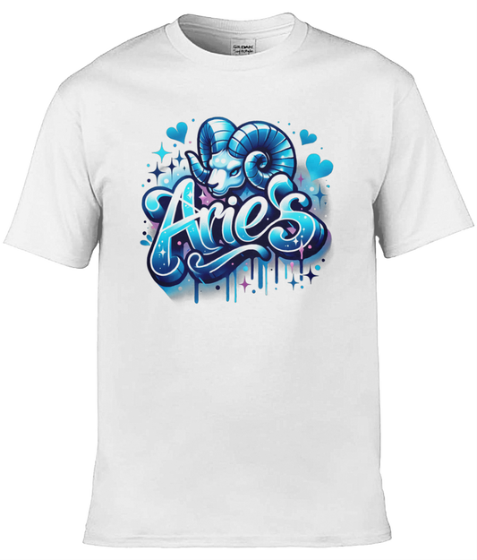 Mens T-Shirt (Gildan Softstyle 64000) - with Zodiac Sign - Aries